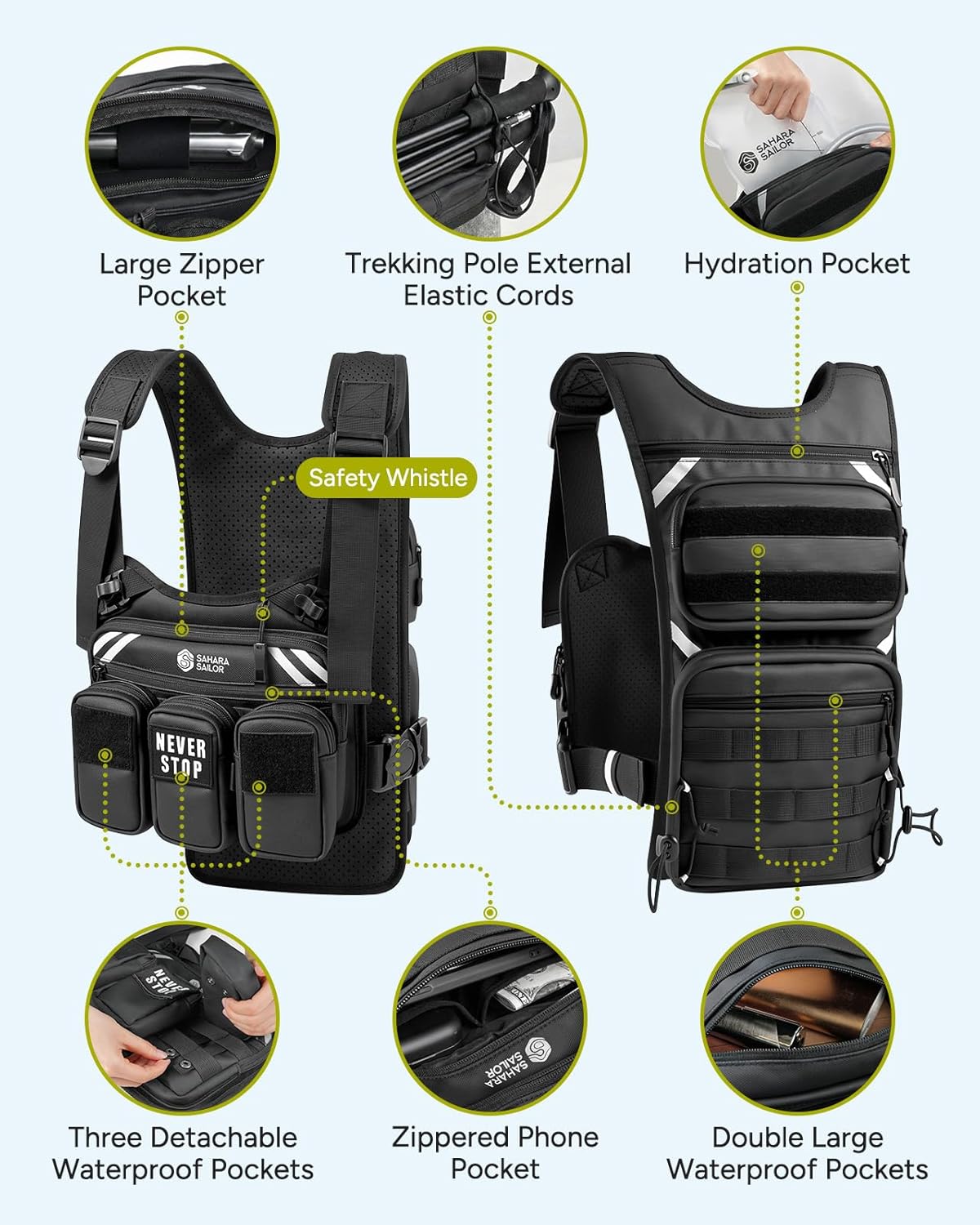 Running Hydration Vest with 2L - Running Gear Water ulasan dan harga