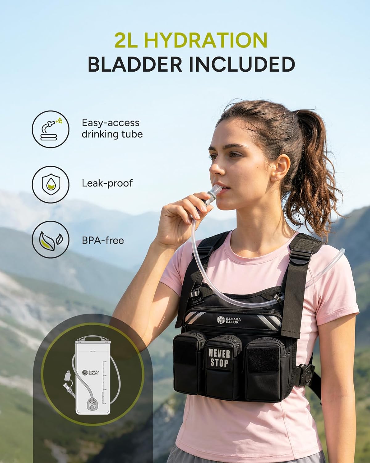 Running Hydration Vest with 2L - Running Gear Water ulasan dan harga