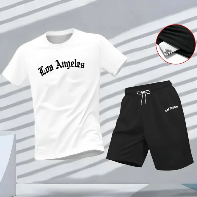 Men's Los Angeles Letter Print - Running Gear For Men ulasan dan harga