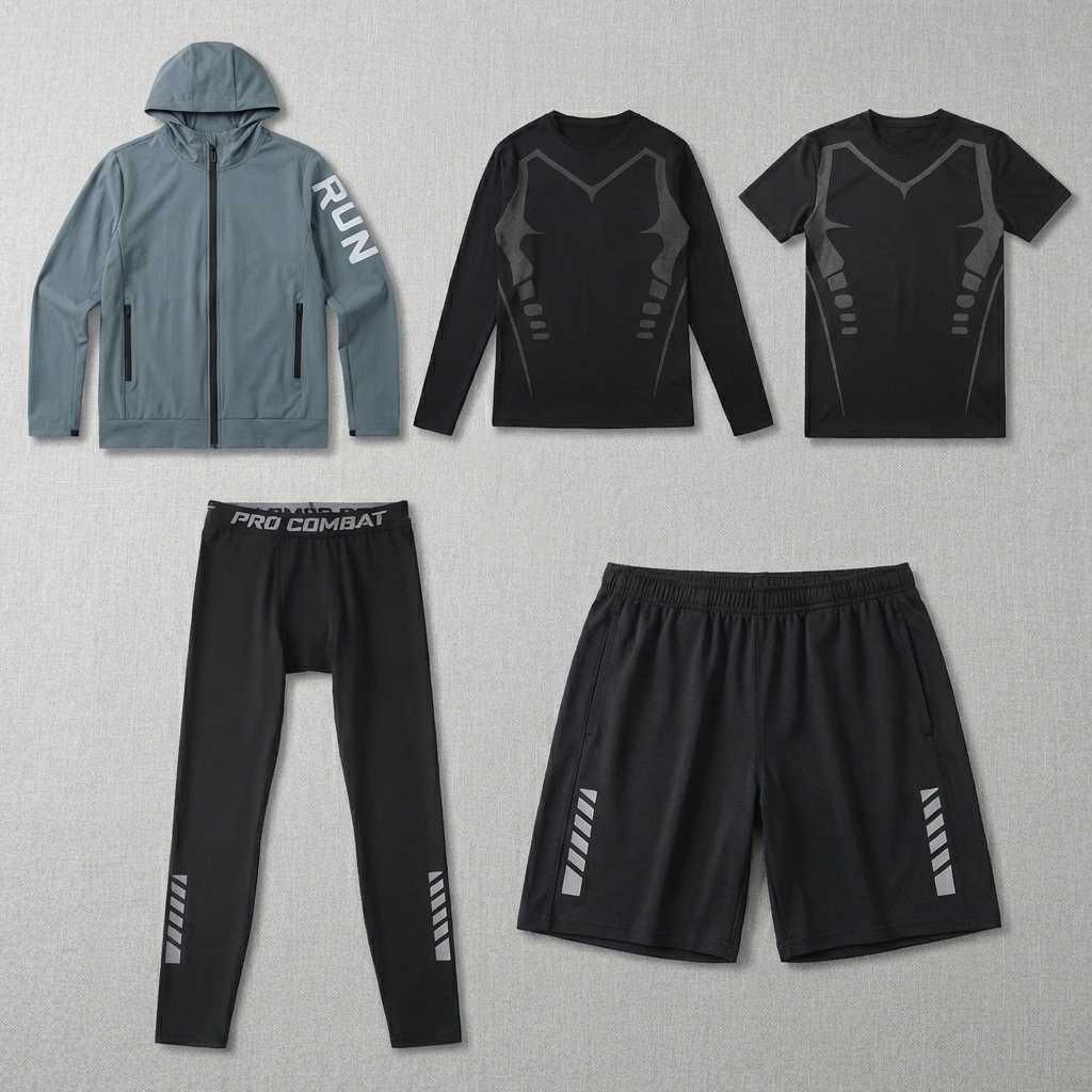 Fitness Full 5 Piecs Set Track - Running Gear For Marathon ulasan dan harga