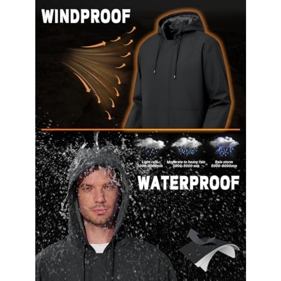 UIQUR Men's Rain Jacket Waterp - Running Gear For Rain ulasan dan harga